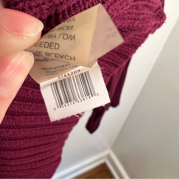 Vince Camuto Mock Neck Sweater Ribbed Burgundy - Picture 15 of 15
